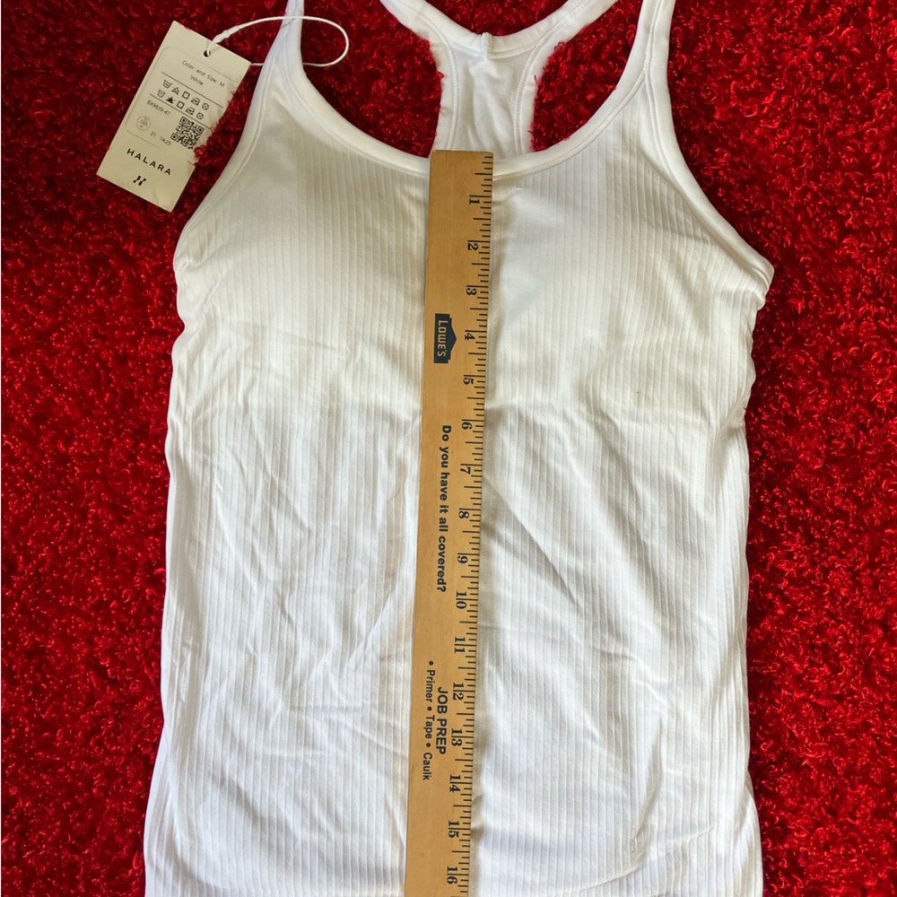 Halara rand white racer back tank.